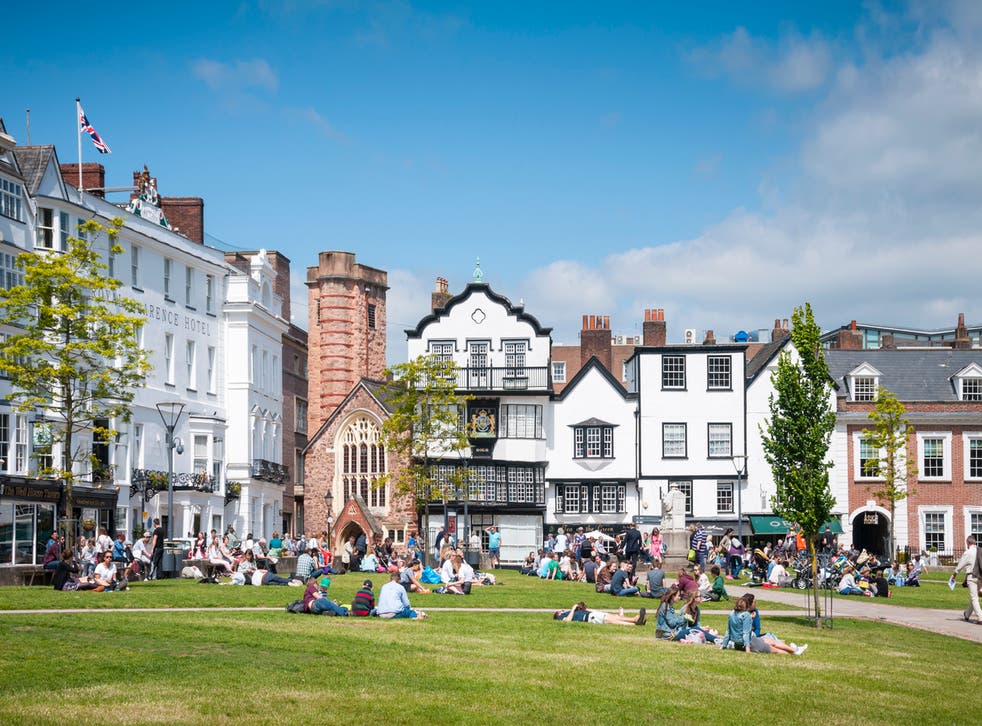 Photograph of Exeter Cathedral Green in Devon
