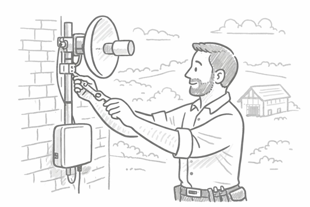 WiFi building link installation in Devon